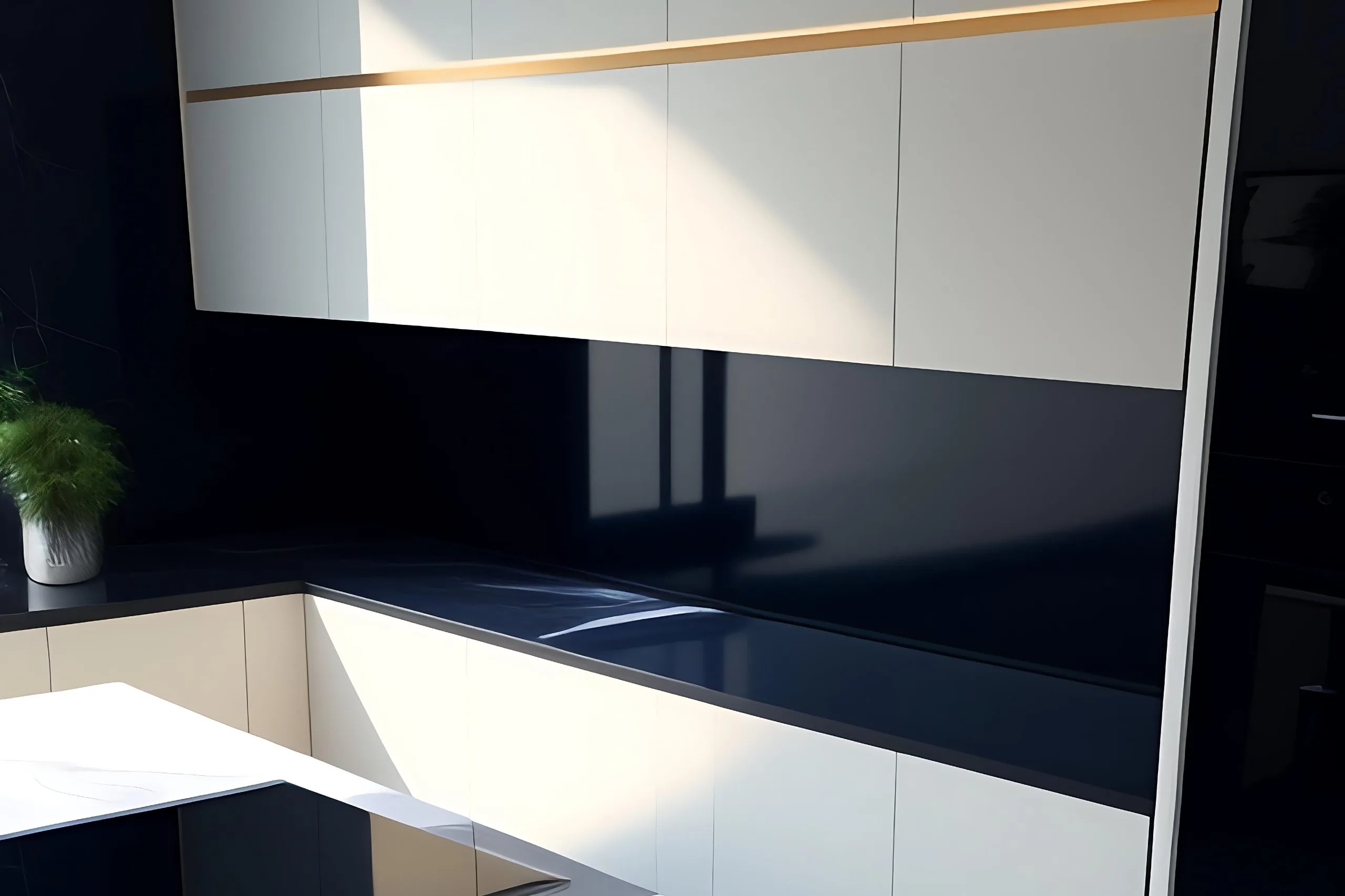 Credence de cuisine en verre