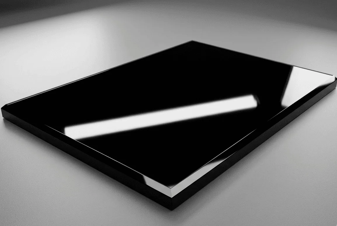 Verre noir opaque pour decoration et agencement interieur