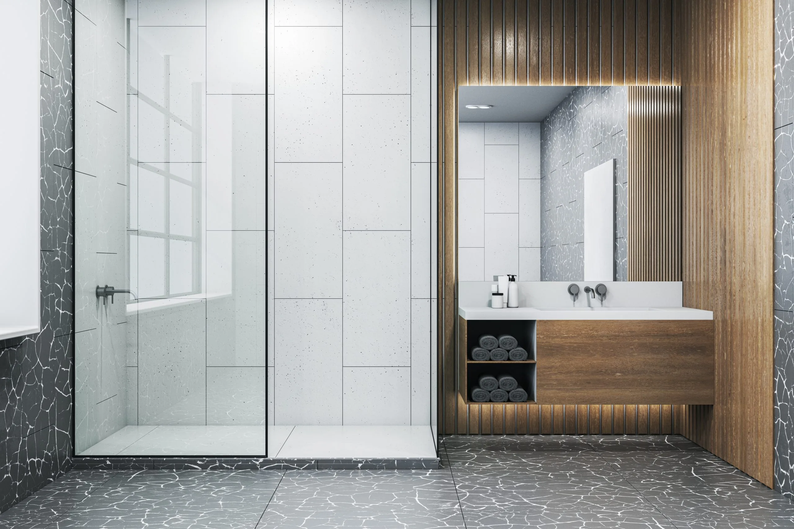 Demi-paroi de douche en verre